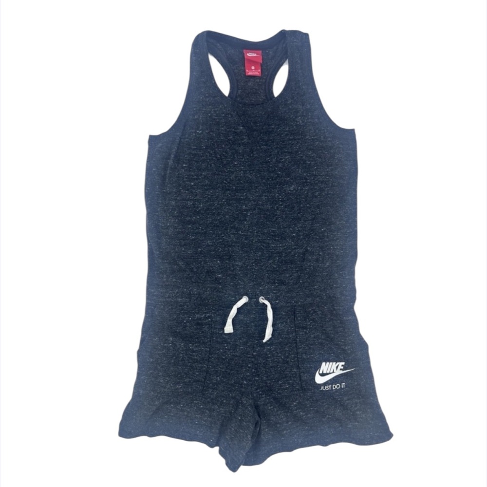 Vintage Nike Gym Women‎  Racerback Romper in Heathered Black Size XL